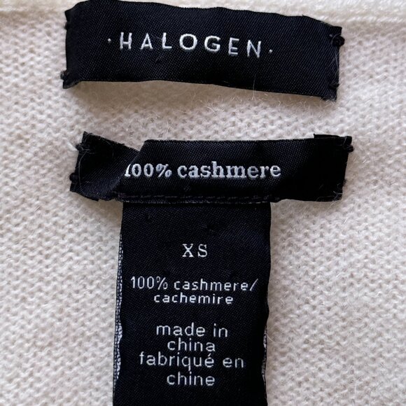 Halogen 100% Cashmere Sz XS Women's Ivory/Off White Sweater Turtleneck - Picture 6 of 7